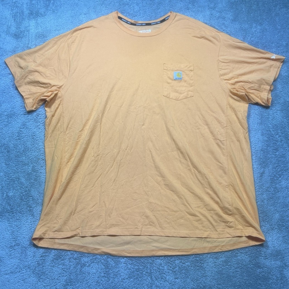 Carhartt Force Short Sleeve Relaxed Fit Pocket‎ T-Shirt Size 4XL Orange Workwear